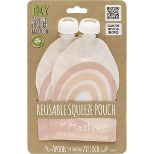Little Mashies Reusable Yoghurt Pouch 2 Pack - Assorted Designs