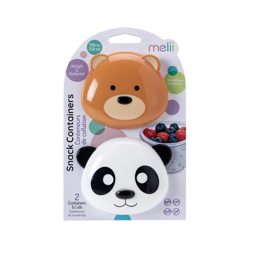 Melii Snack Container 2-Pack - Bear & Panda