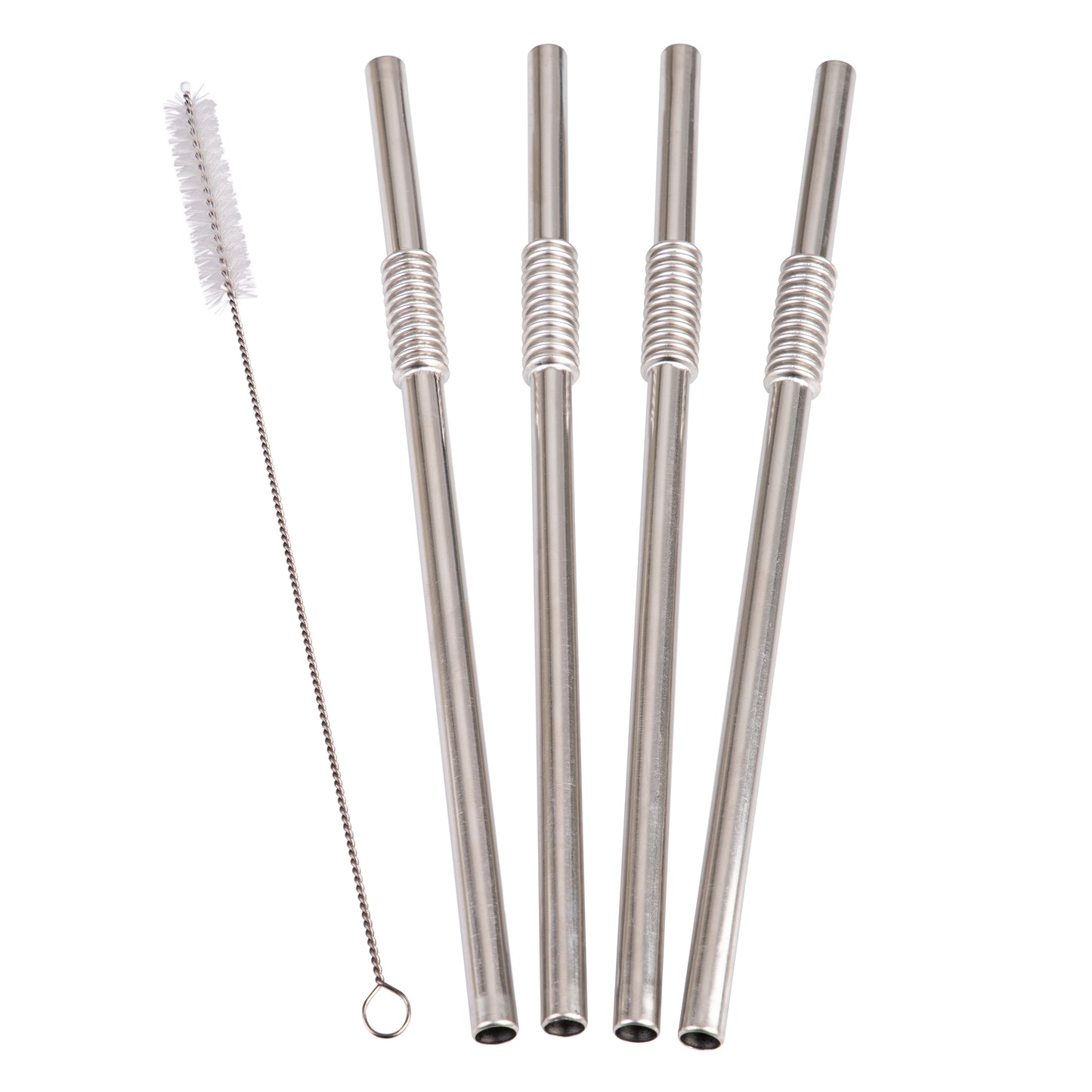 Turtleneck Stainless Steel Flexible Straws - 4 Pack