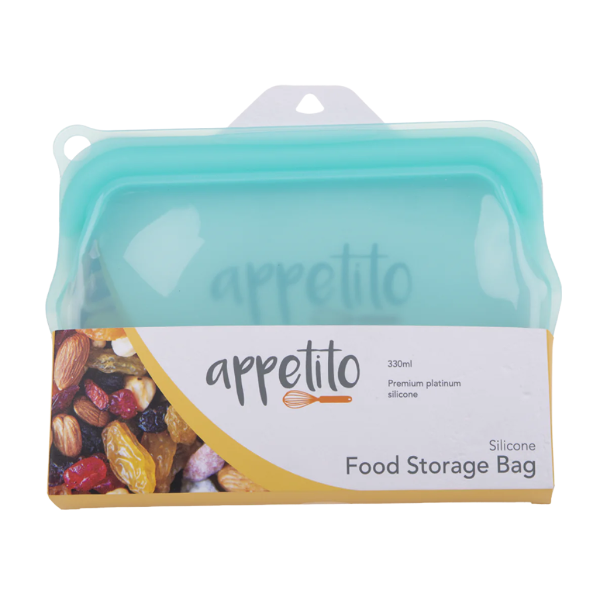 Appetito Silicone 330ml Food Storage Bag - Aqua