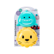 Load image into Gallery viewer, Melii Snack Container 2-Pack - Shark &amp; Lion