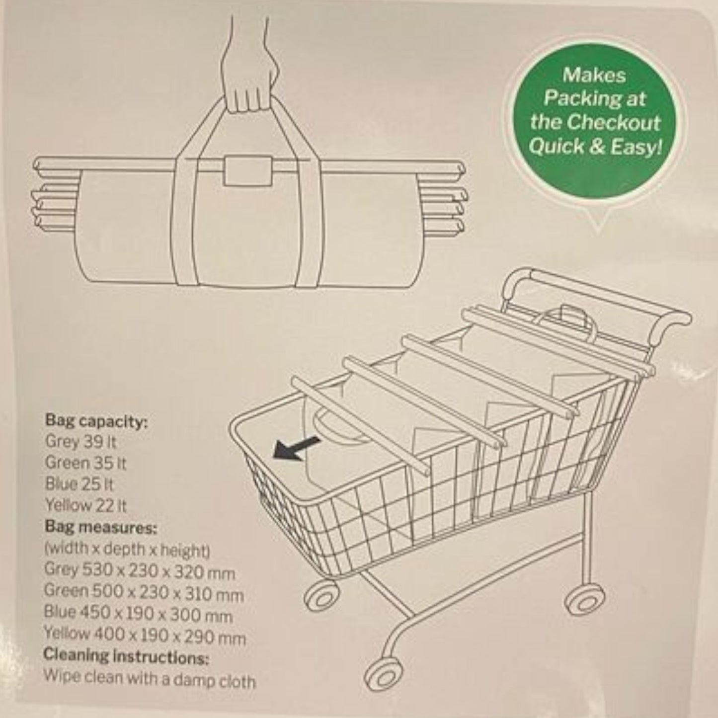 Karlstert Sort & Carry Trolley Shopping Bags