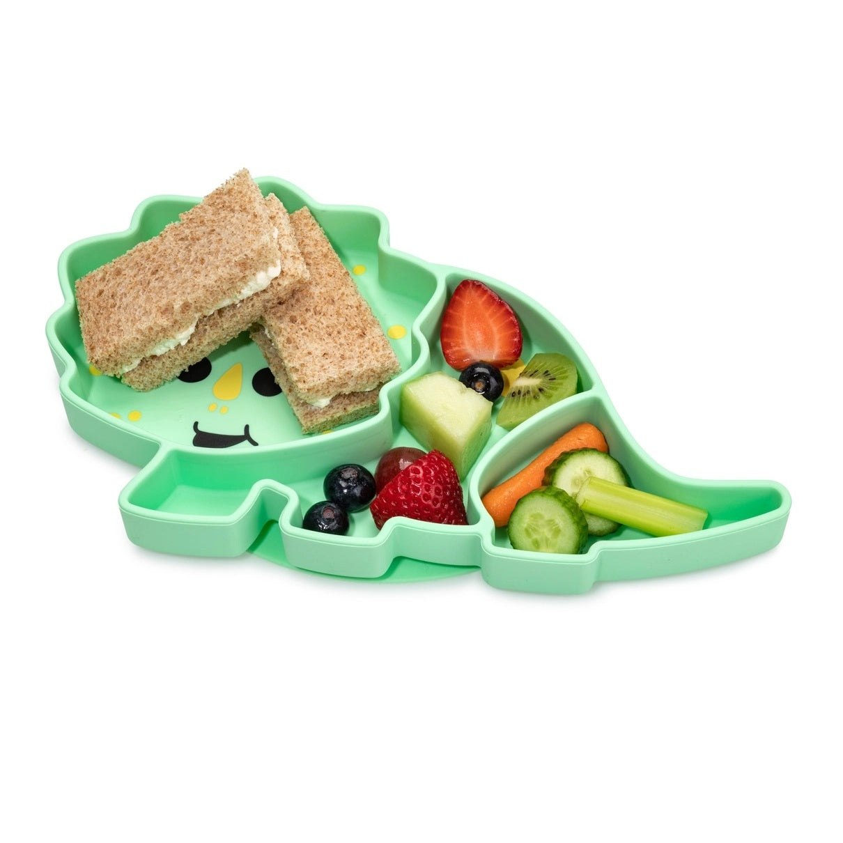 Melii Divided Silicone Suction Plate - Dinosaur
