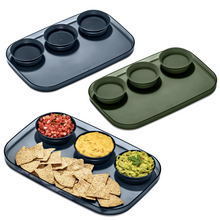 Load image into Gallery viewer, Madesmart Dipware Large Serving Tray with 3 Bowls - Assorted Colours