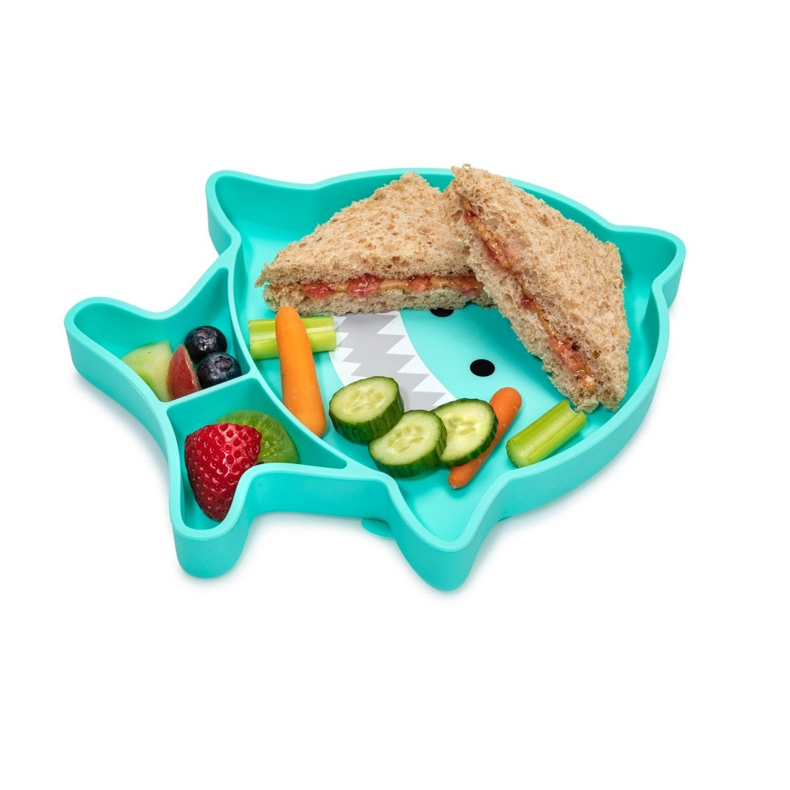 Melii Divided Silicone Suction Plate - Shark