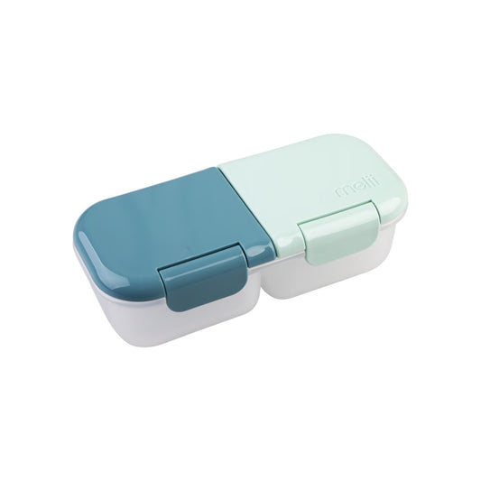 Melii Luxe 2 Compartment Snack Container - Blue & Mint