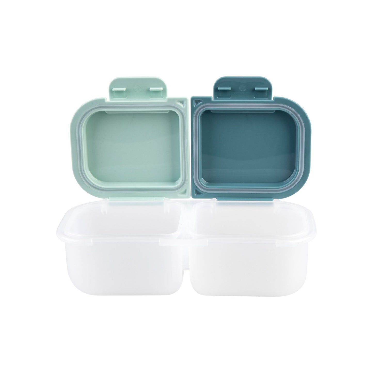 Melii Luxe 2 Compartment Snack Container - Blue & Mint