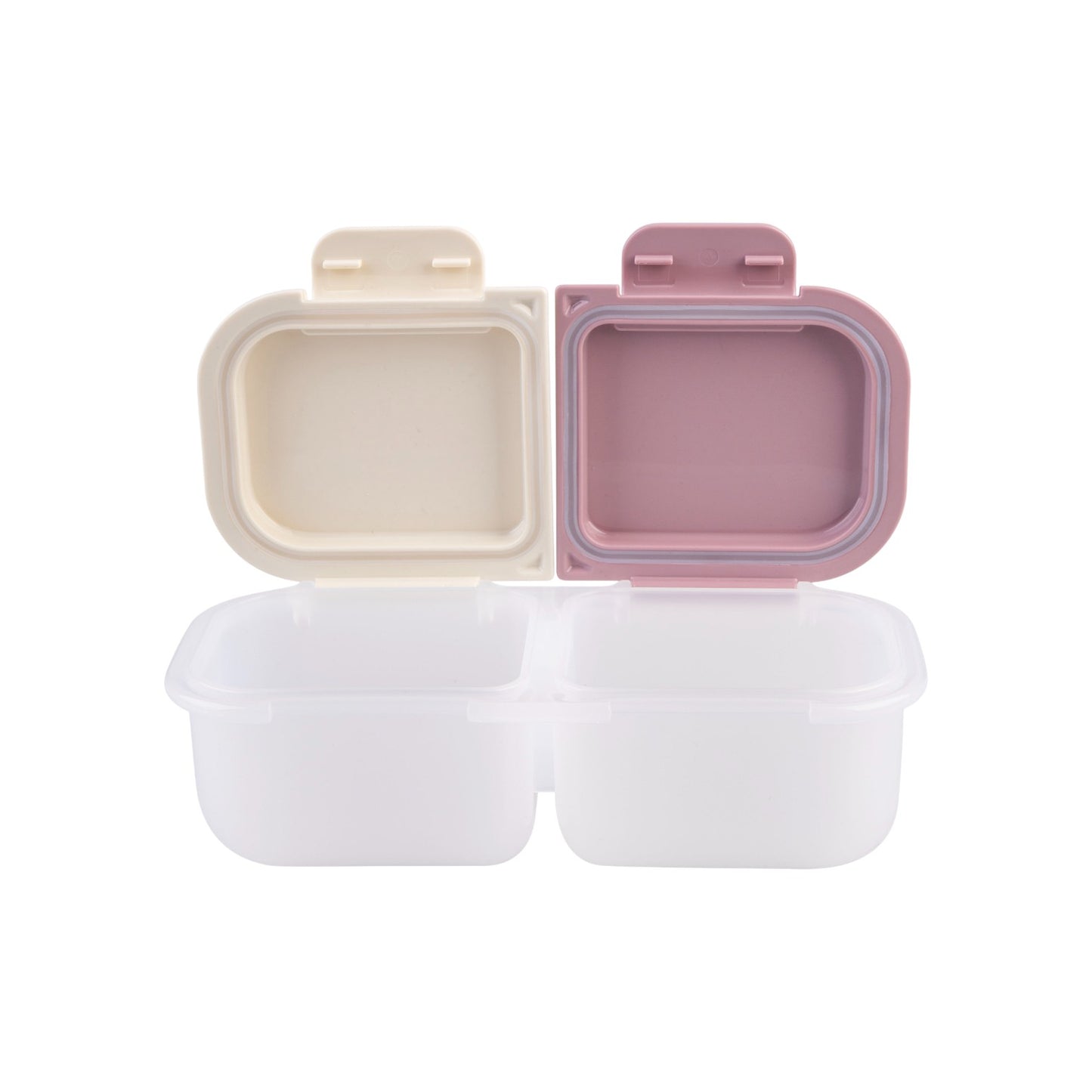 Melii Luxe 2 Compartment Snack Container - Pink & Ivory