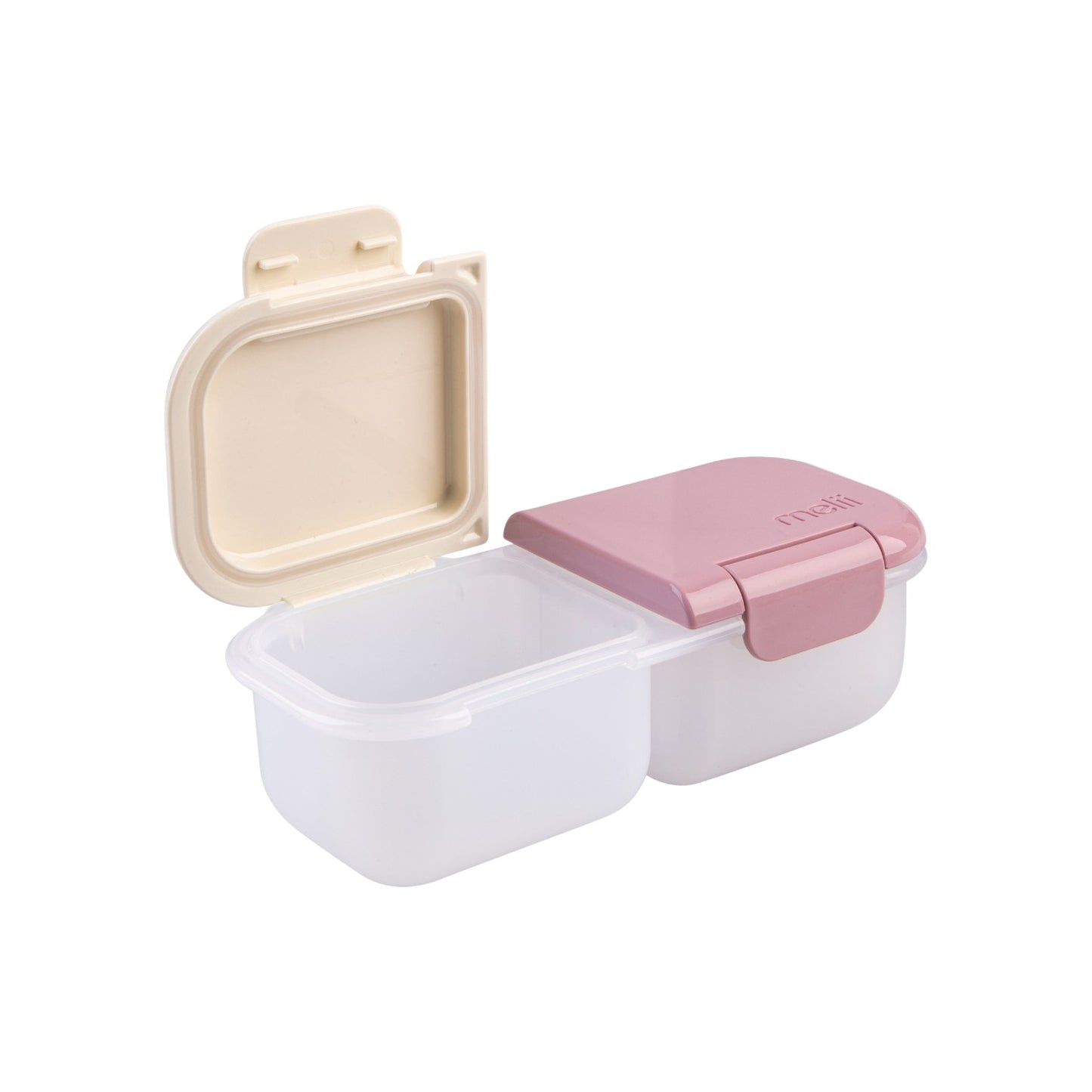 Melii Luxe 2 Compartment Snack Container - Pink & Ivory