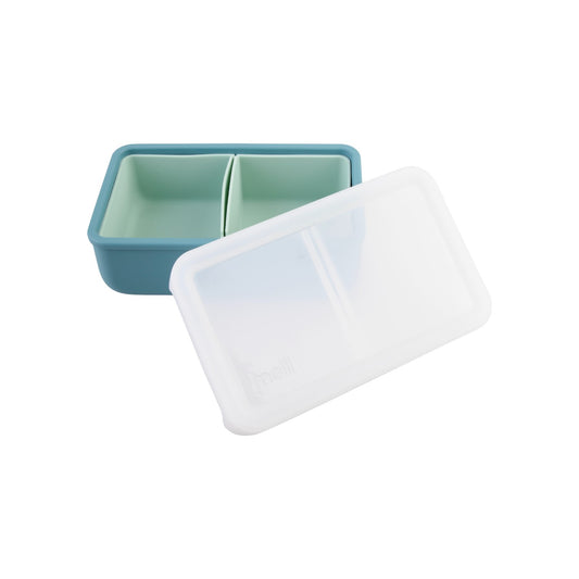 Melii Luxe 700ml Silicone Bento w/ Silicone Dividers - Blue & Mint