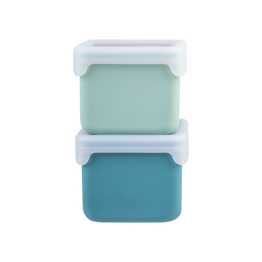 Melii Luxe 236ml Silicone Snack Containers (2 Pack) - Blue & Mint