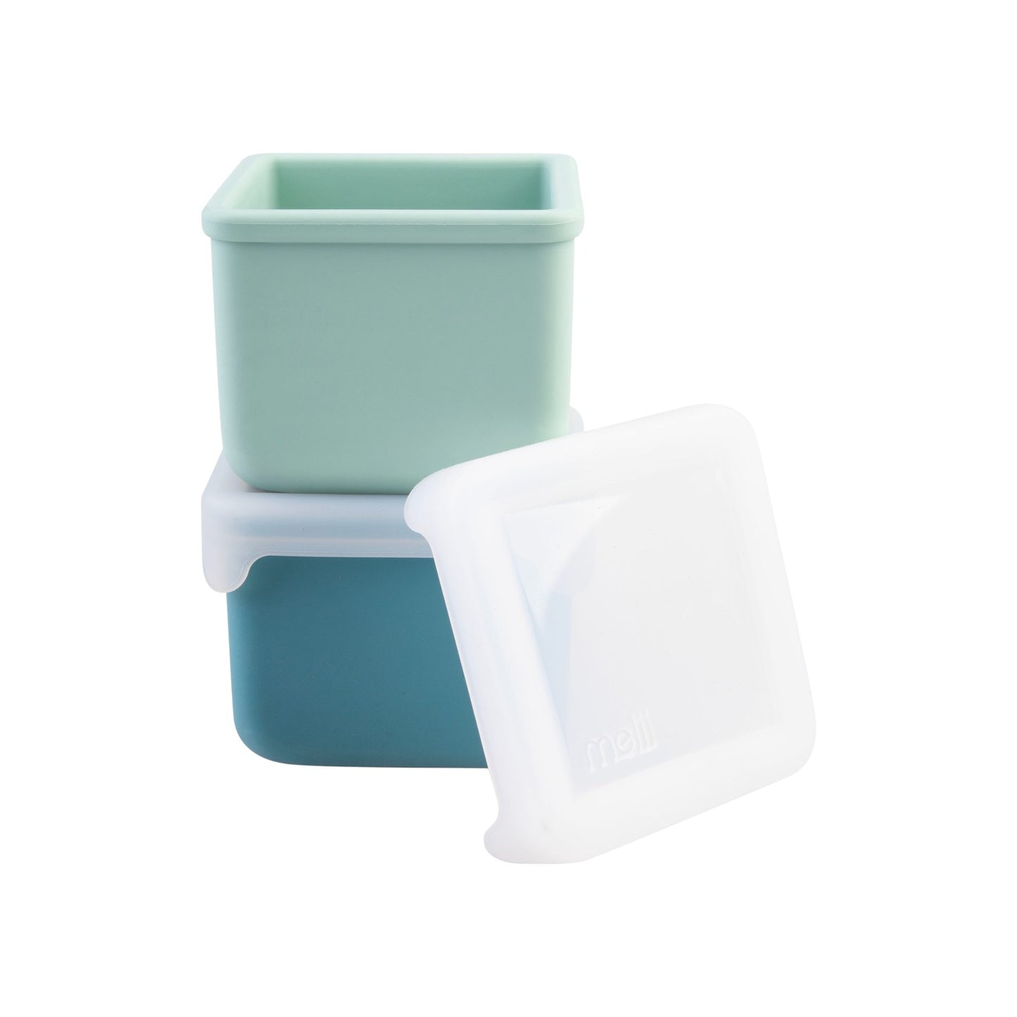 Melii Luxe 236ml Silicone Snack Containers (2 Pack) - Blue & Mint
