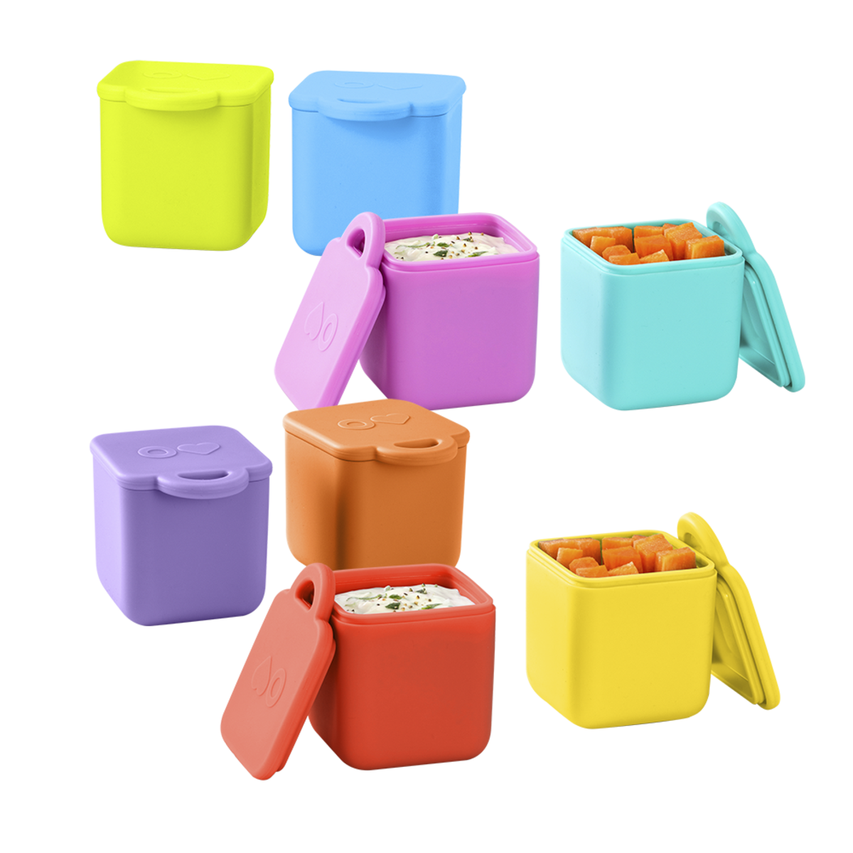 Omie Dip Silicone Dip Containers 2 pack- Assorted Colours