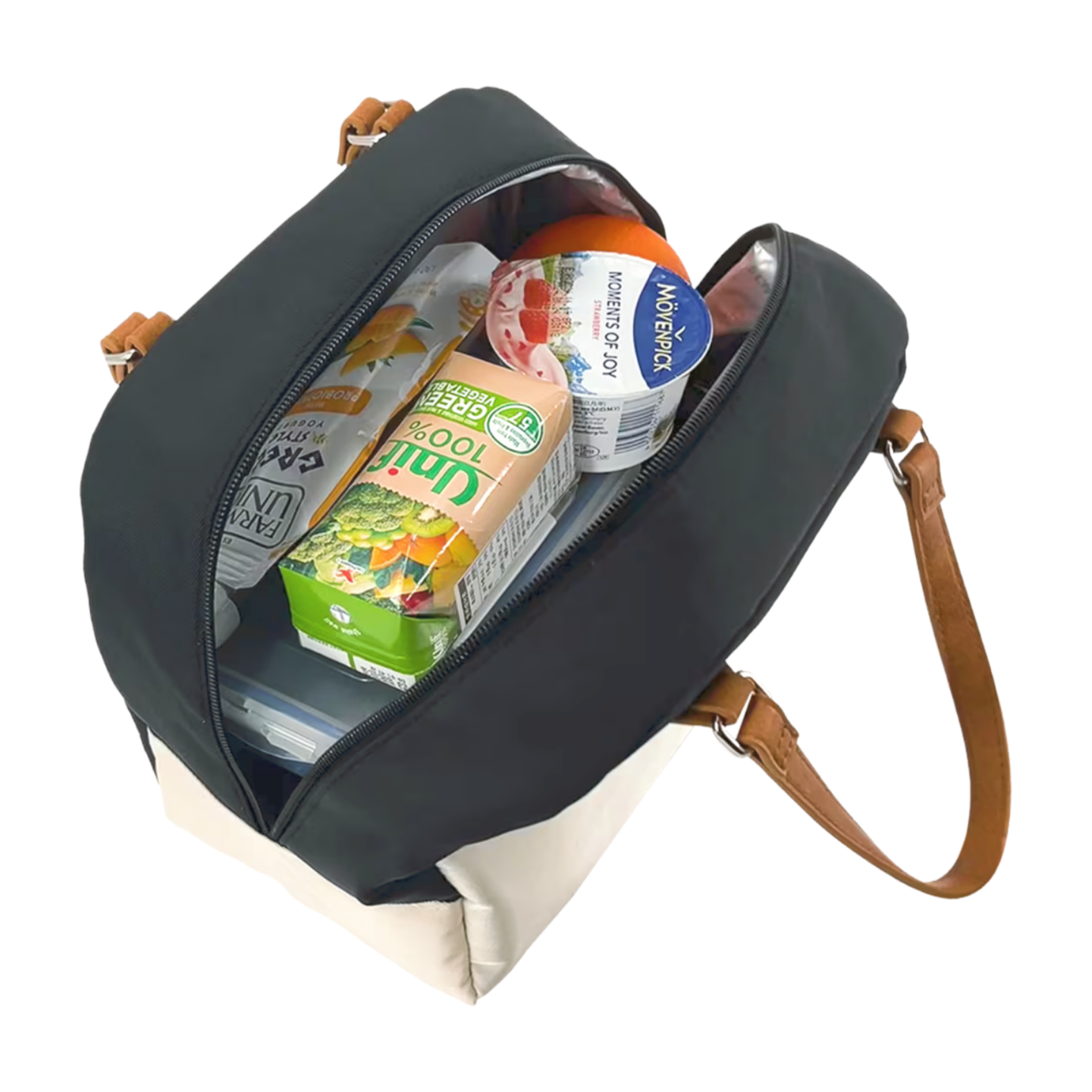 Sachi Insulated Cali Lunch Bag - Black Cream