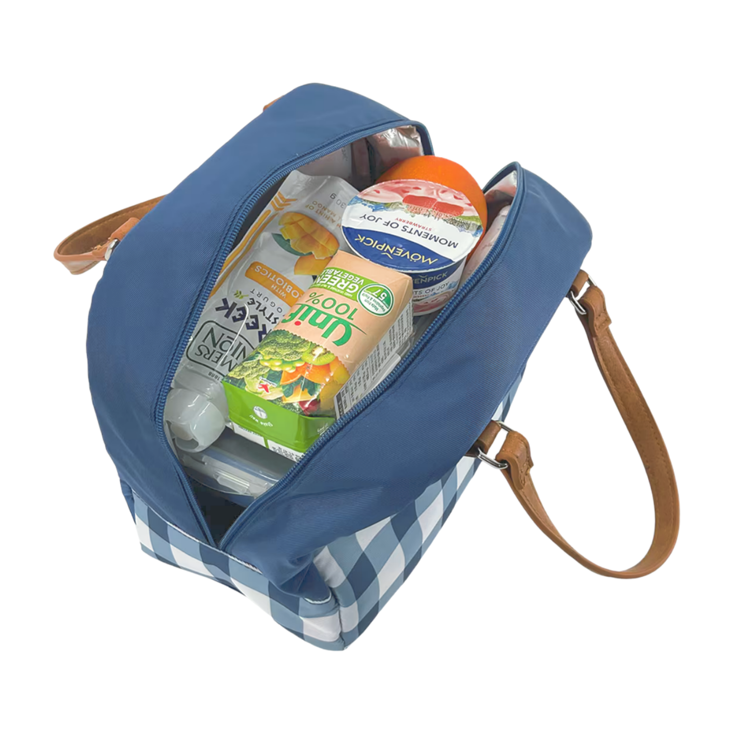 Sachi Insulated Cali Lunch Bag - Indigo Gingham