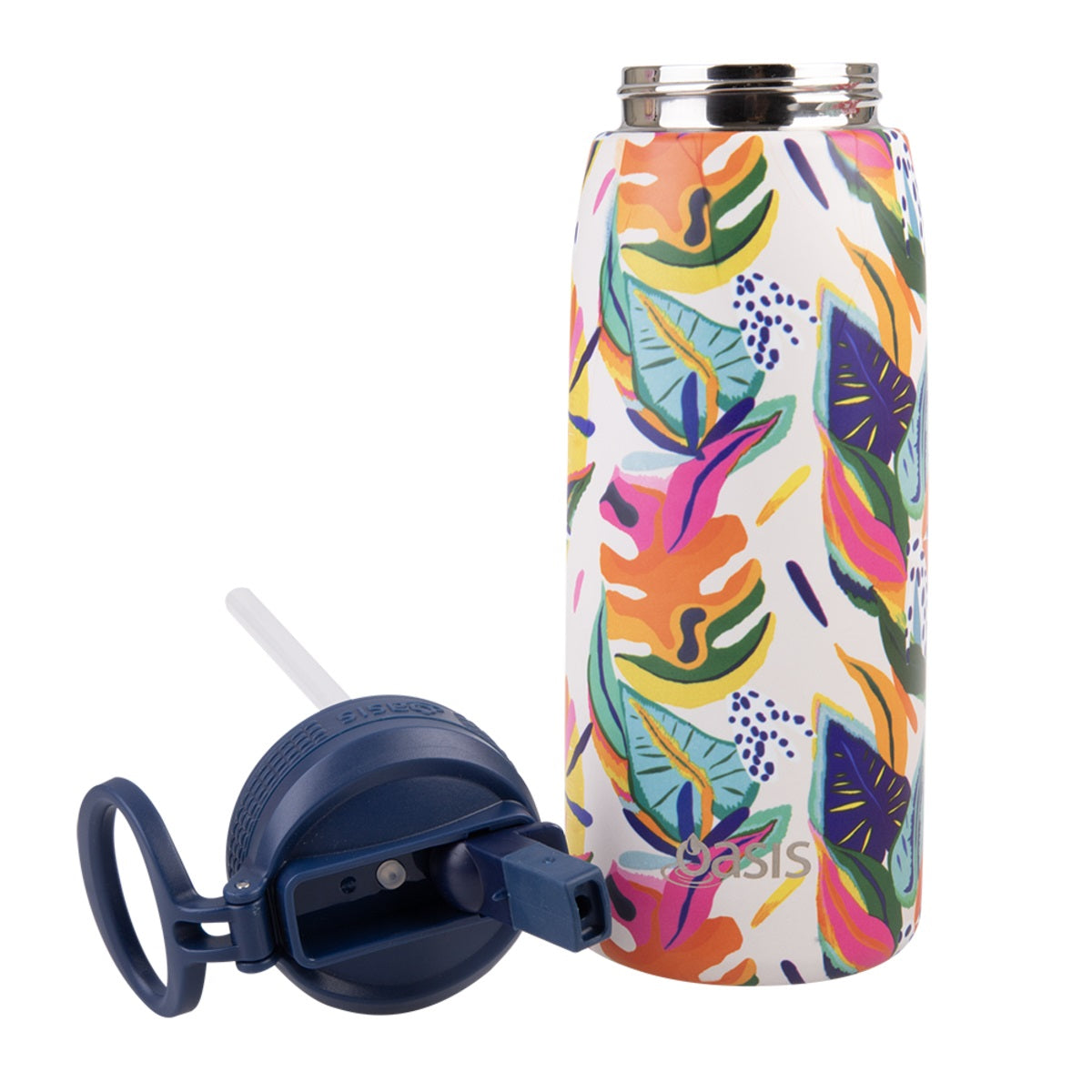 Oasis 780ml Stainless Steel Insulated Challenger Sports Drink Bottle with Straw - Calypso Dreams