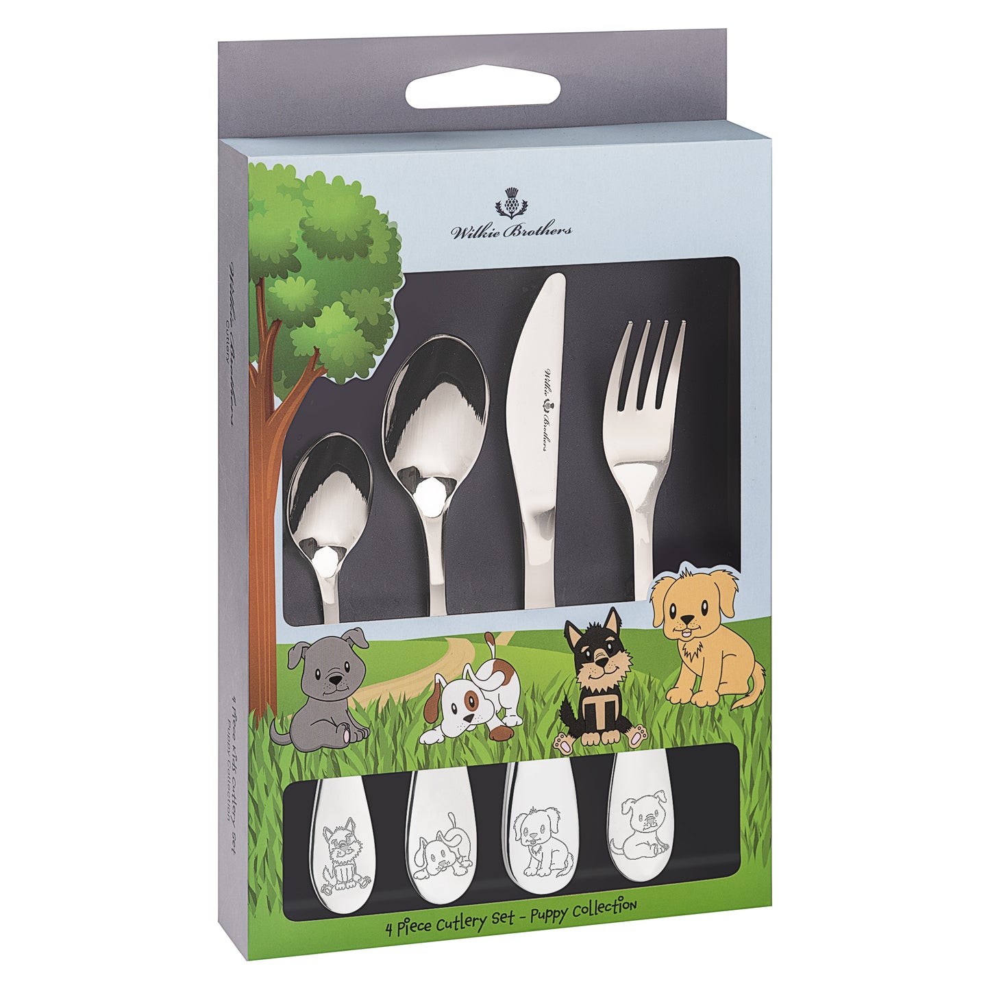 Wilkie Brothers 4 Piece Kids Cutlery Set - Puppy