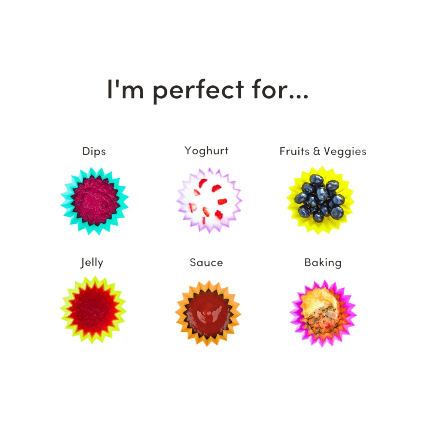 Lunch Punch Jumbo Silicone Cups - Bright