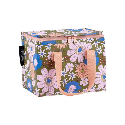 Kollab Insulated Lunch Box Bag - Blue Flowers