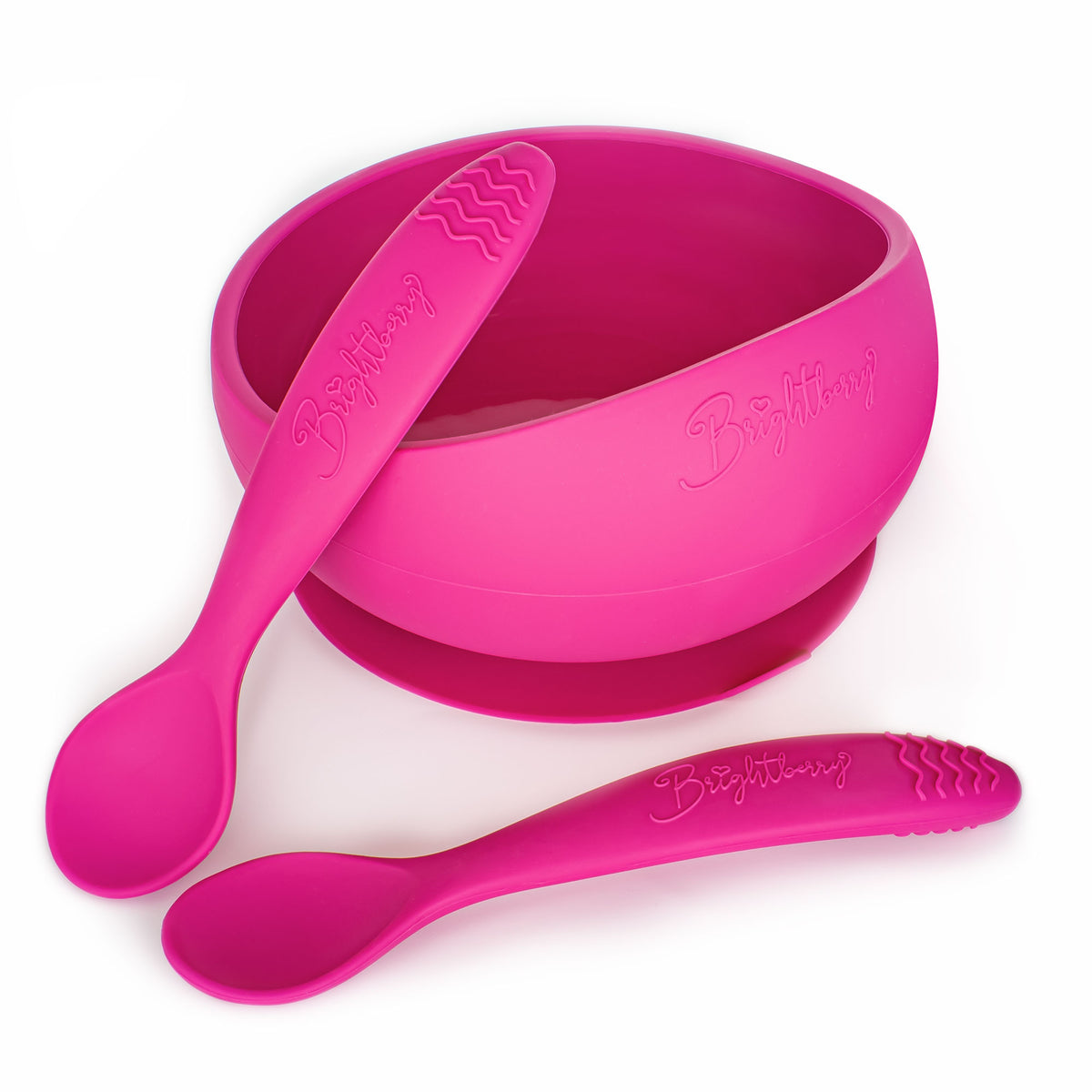 Brightberry Silicone Suction Bowl Set with Spoons 6 Colours Availabl