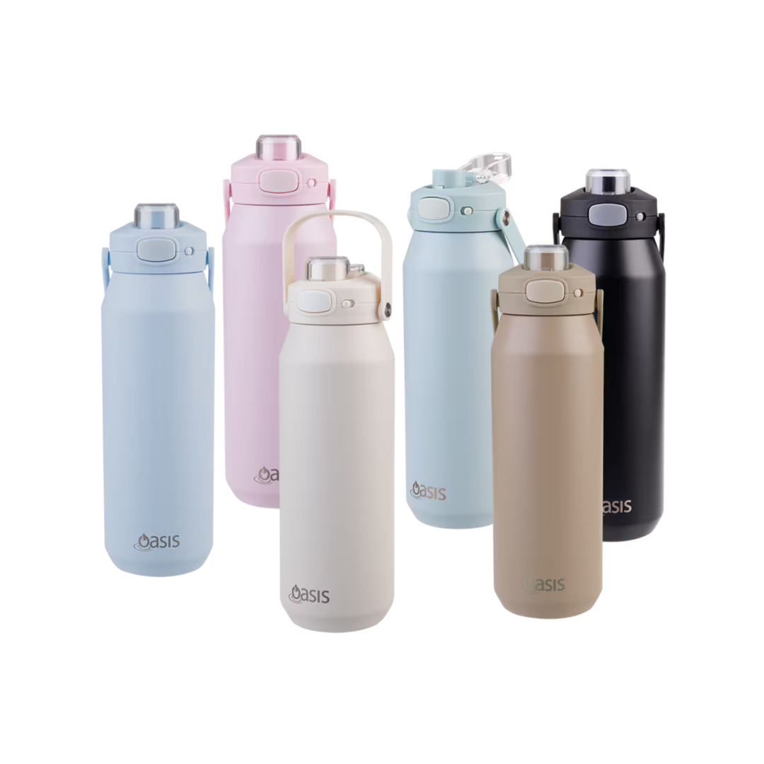 Oasis Ceramic Lined Insulated 1L Capri Drink Bottle w/ Quick Release Lid - Assorted Colours