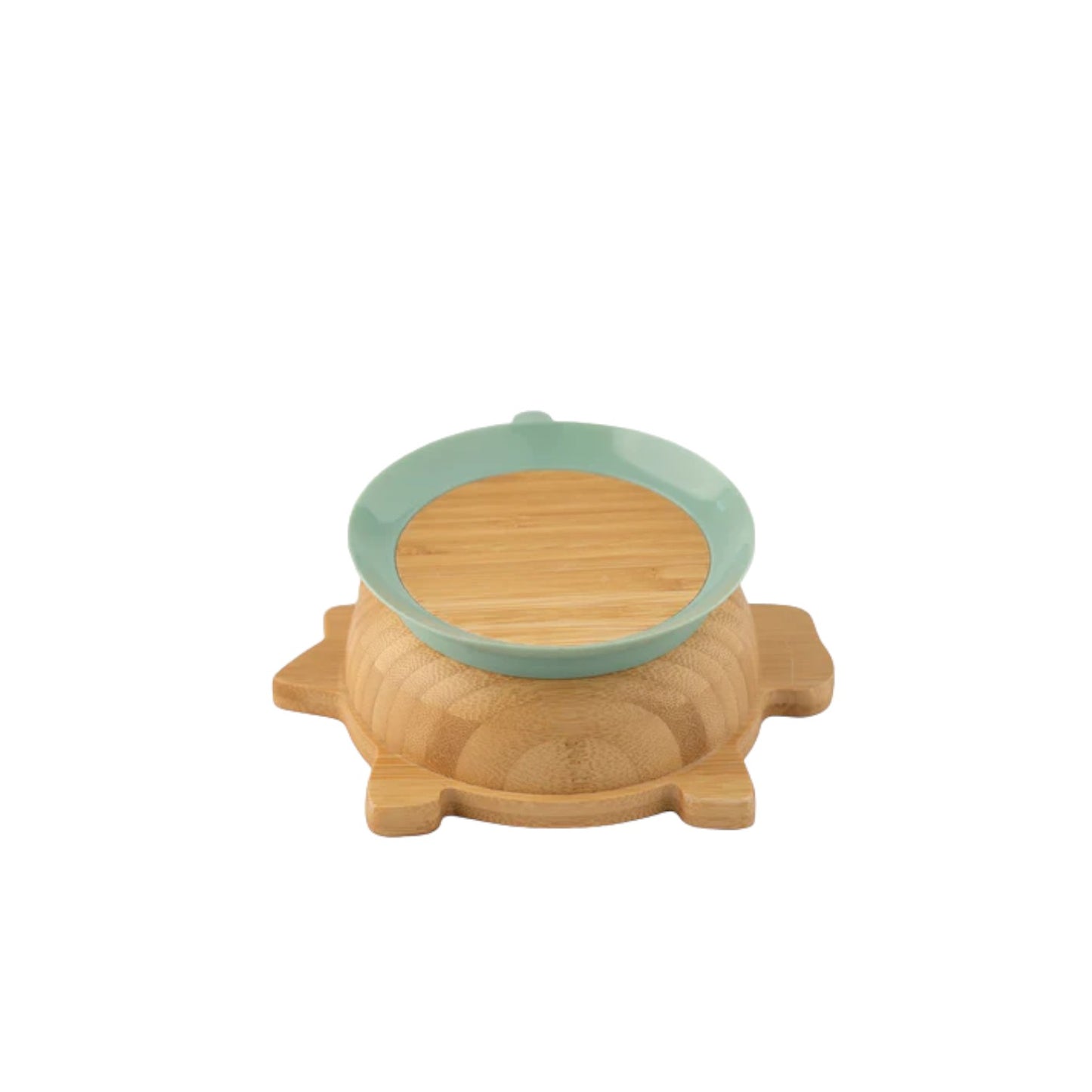 Citron Dinosaur Bamboo Bowl w/ Suction & Spoon