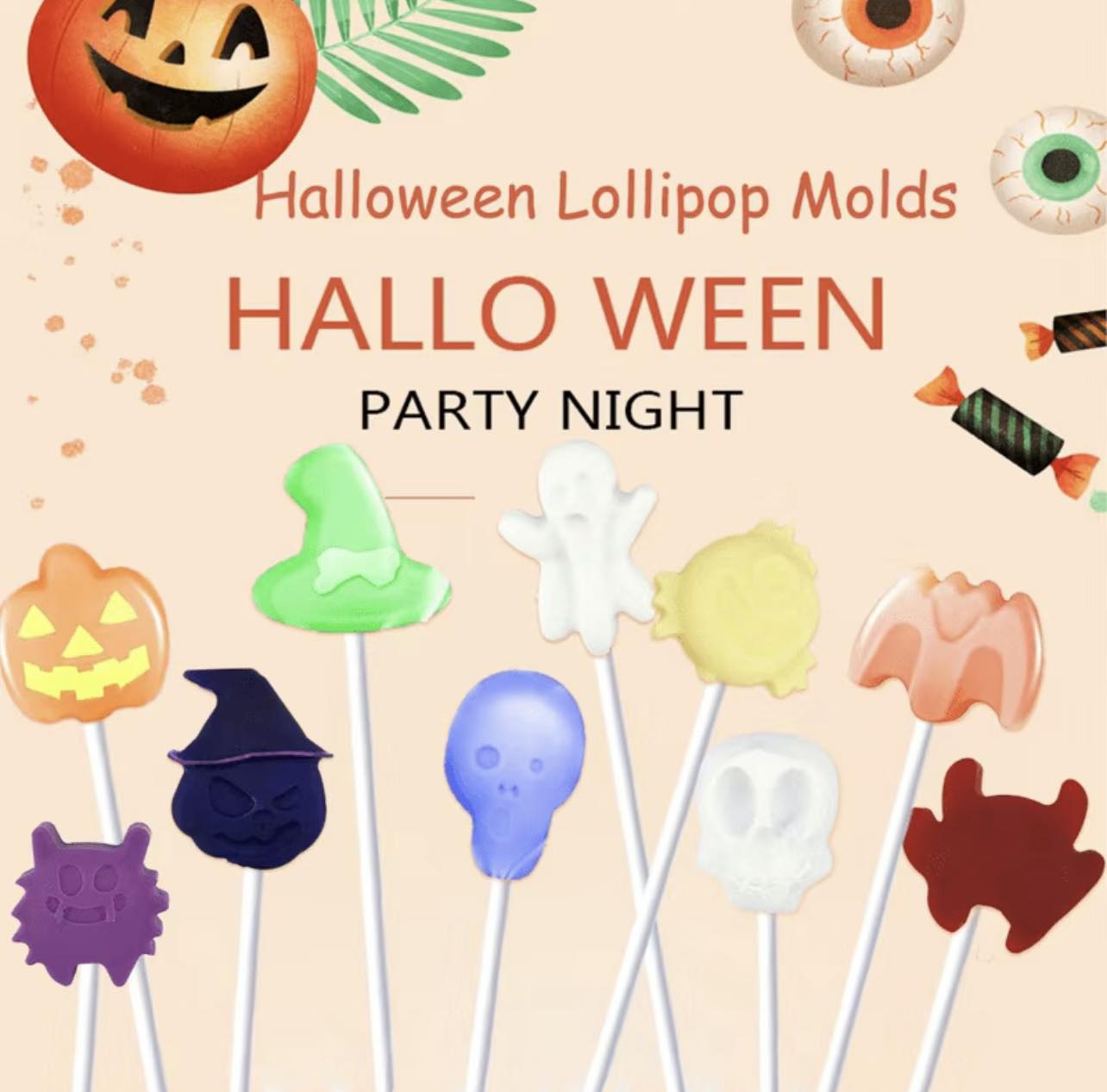 Lollipop Silicone Mould Tray - Halloween