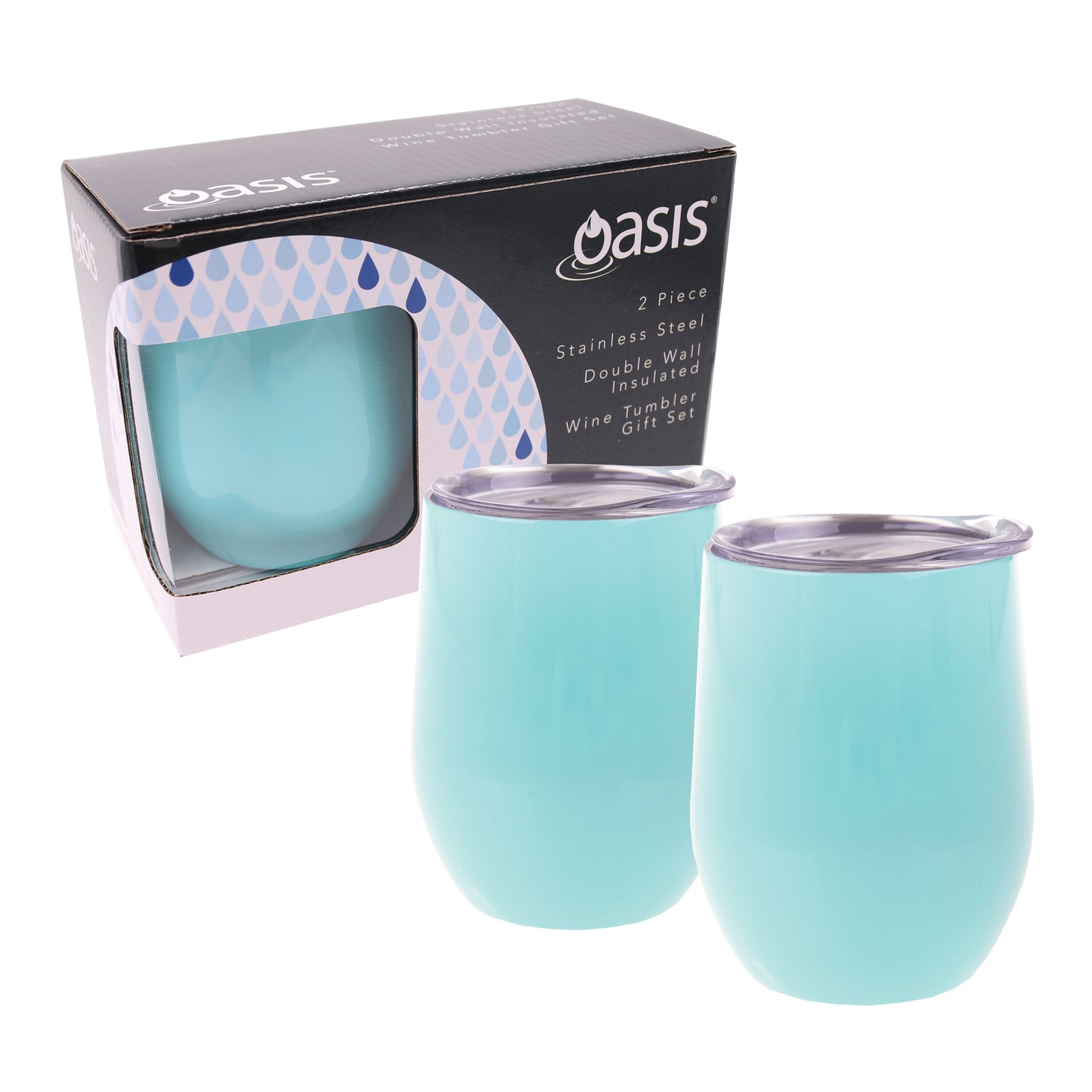 Oasis 330ml Insulated Wine Tumblers Gift Set (2 Pack) - Assorted Colours