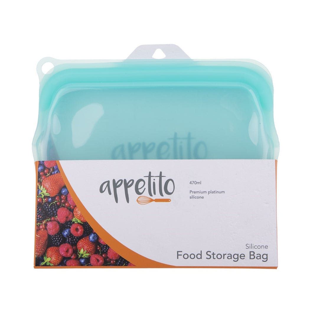 Appetito Silicone 470ml Food Storage Bag - Assorted Colours