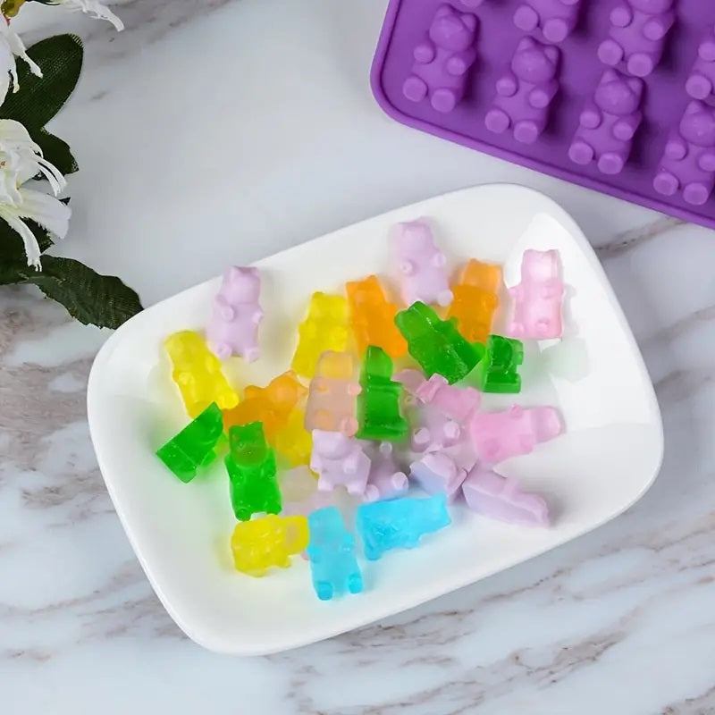 Mini Bear Silicone Mould Tray & Dropper - Assorted Colours