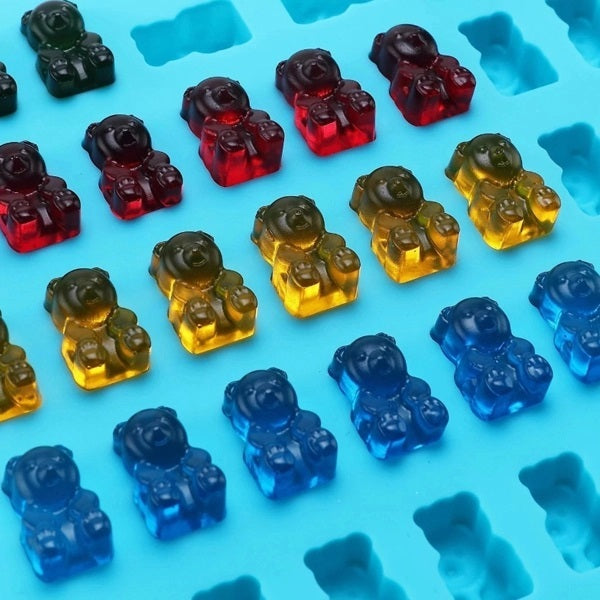 Mini Bear Silicone Mould Tray & Dropper - Assorted Colours