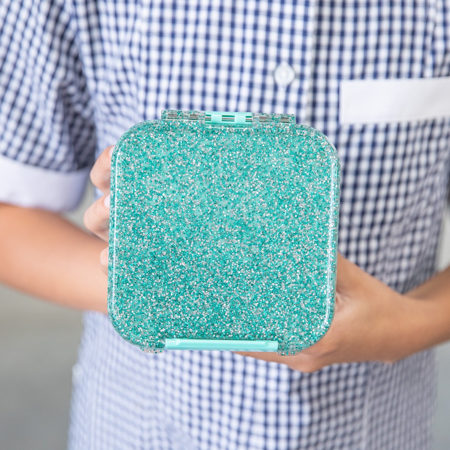 MontiiCo Bento Two Snack Box - Turquoise Glitter