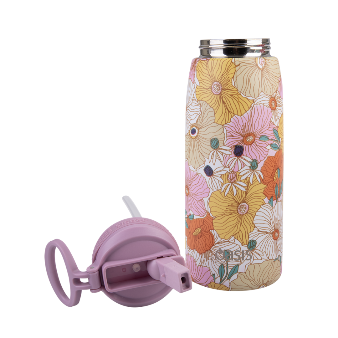 Oasis & Sachi Insulated Lunch Bag & Drink Bottle Bundle - Retro Floral