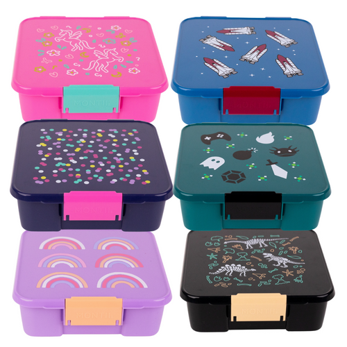 MontiiCo Bento Three Lunchbox - Assorted Patterns