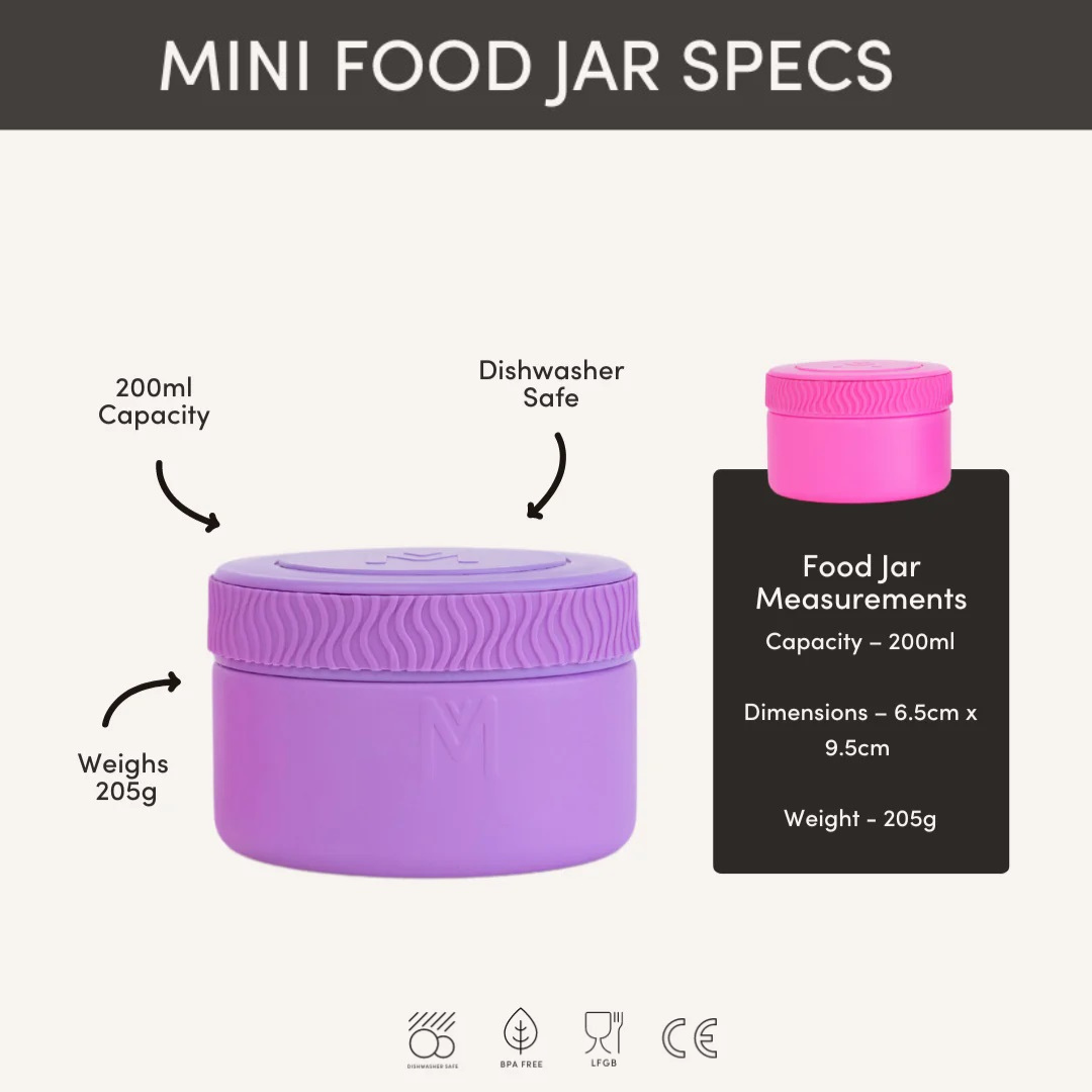 MontiiCo Insulated Mini 200ml Food Jar - Assorted Colours
