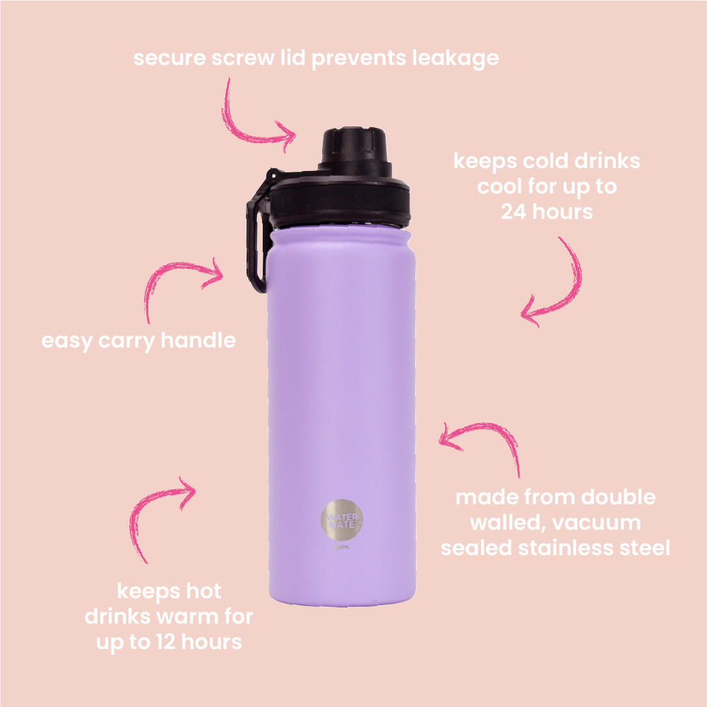 Annabel Trends Watermate Stainless Drink 550ml Bottle - Hypnotic Swirls