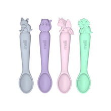 Load image into Gallery viewer, Melii Animal Silicone Spoons 4 Pack - Purple