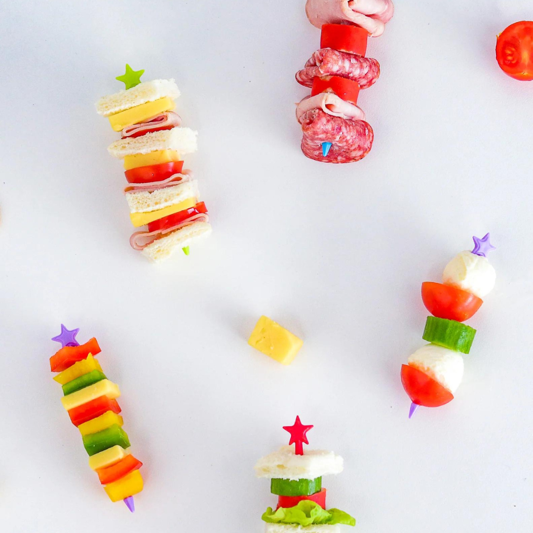 Lunch Punch Stix Long Food Picks - Bright 7 Pack