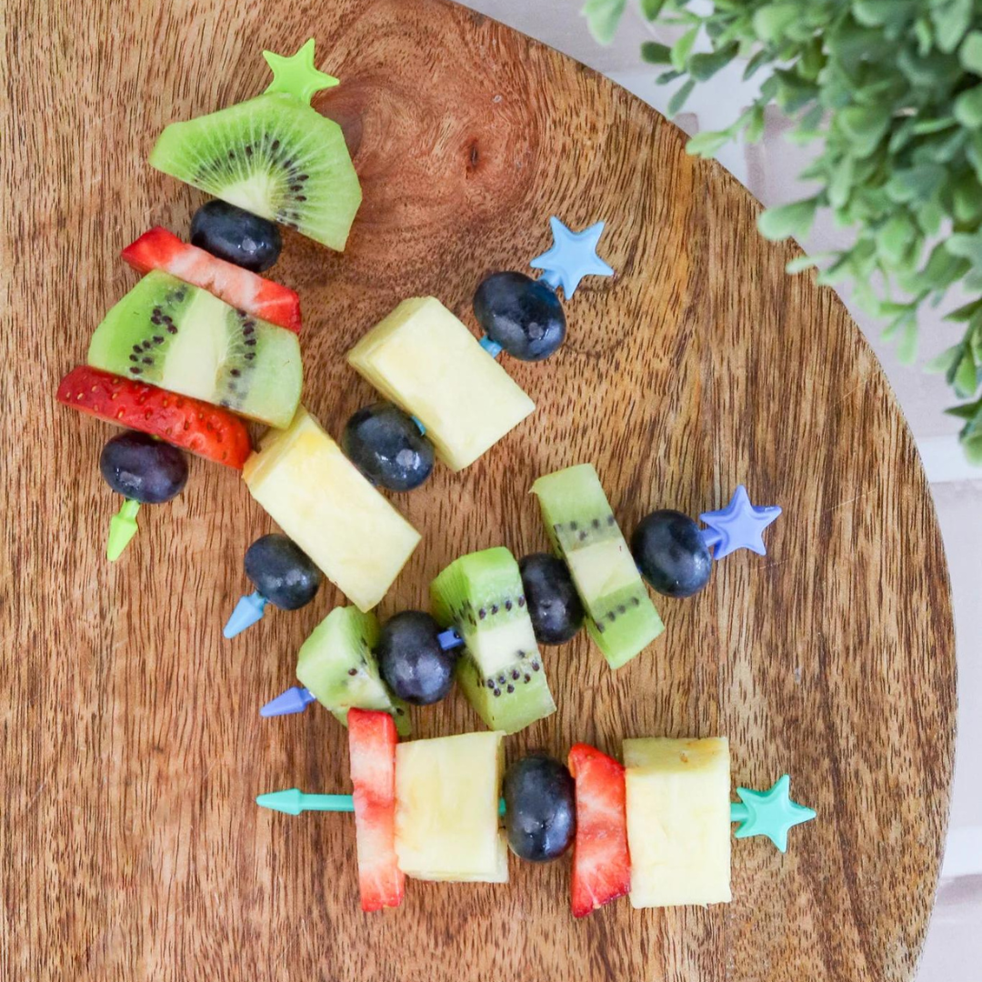 Lunch Punch Stix Long Food Picks - Bright 7 Pack