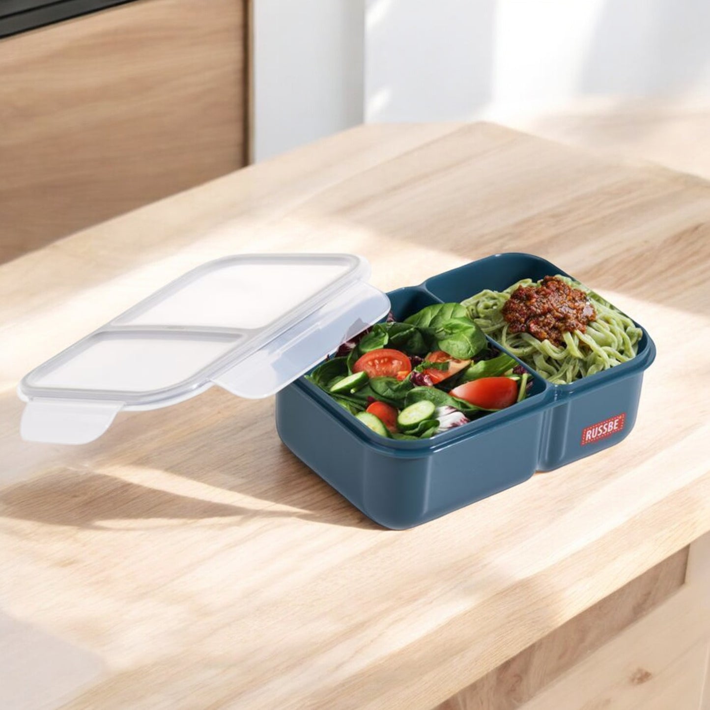 Russbe "Inner Seal" 2 Compartment Lunch Bento 1.1L - Teal