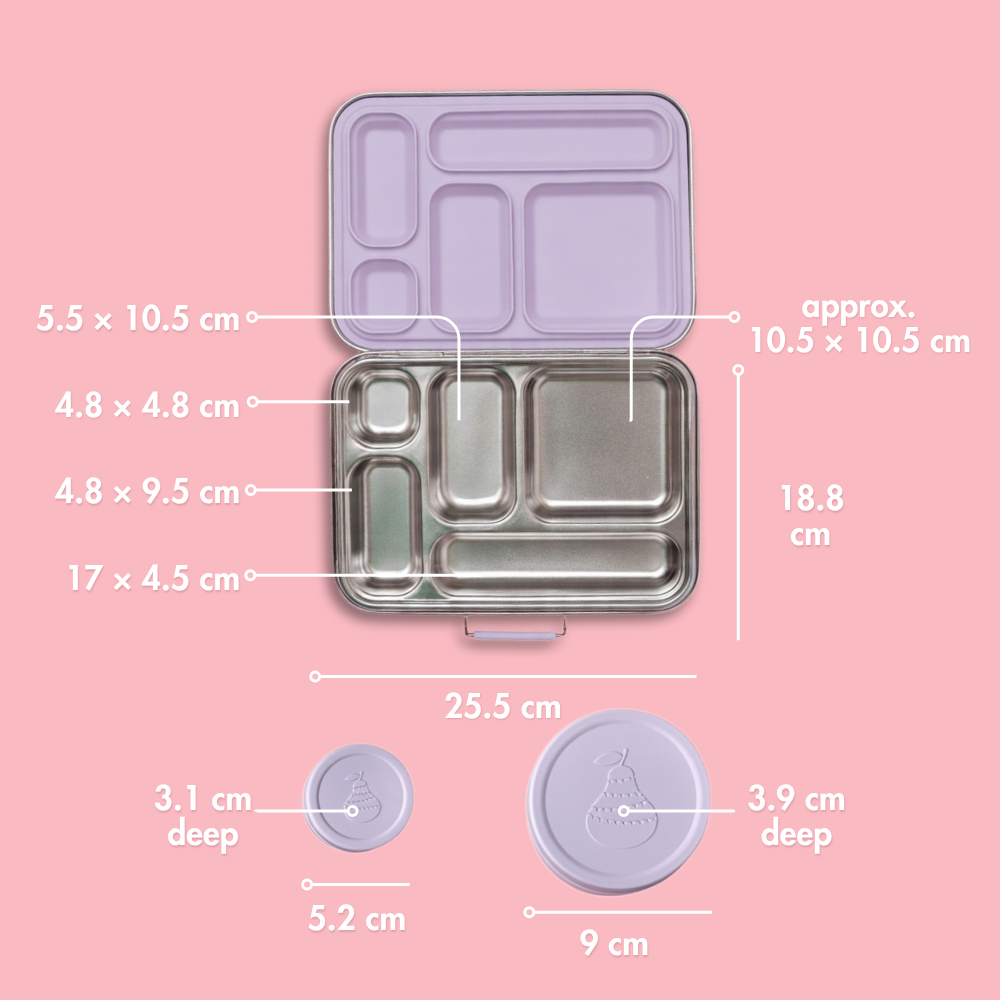 Nudie Rudie Stainless Steel Bento 5 Lunchbox - Assorted Colours