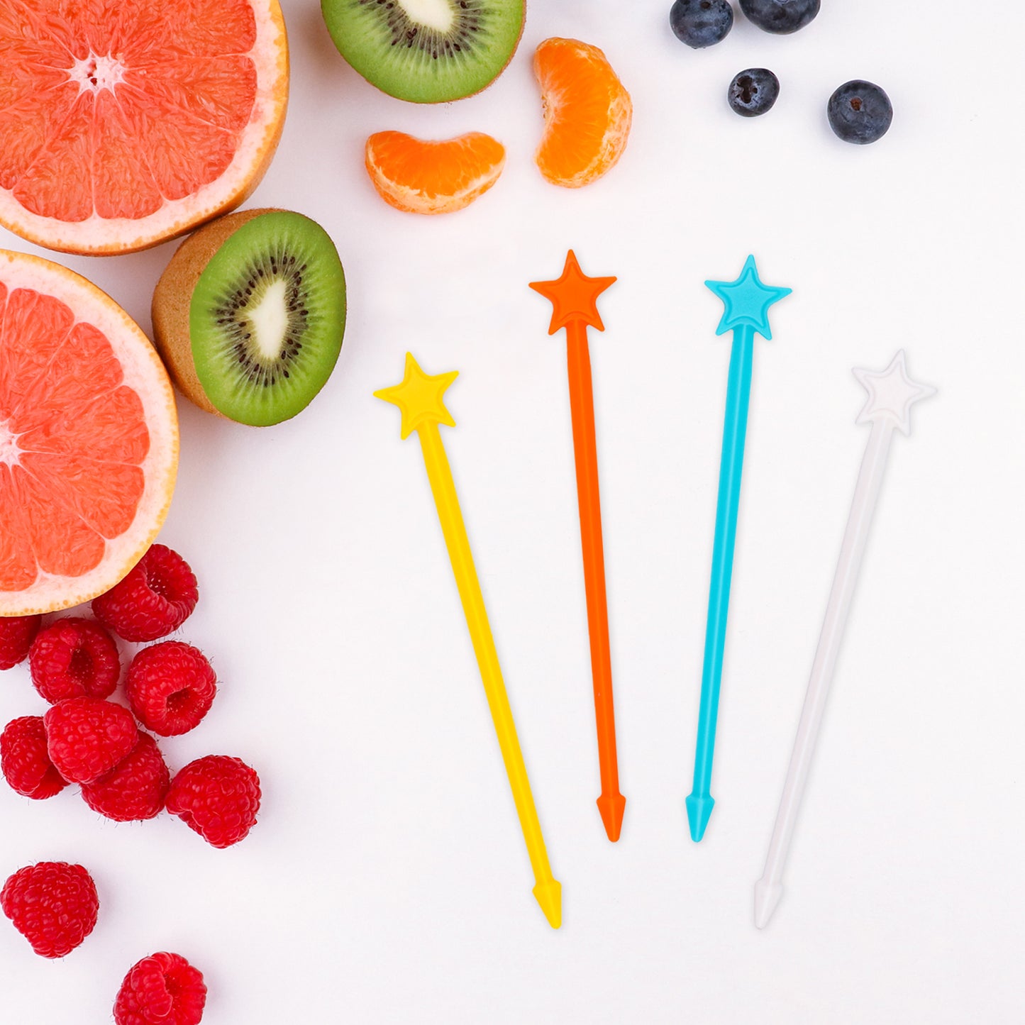 Lunch Punch Stix Long Food Picks - Yellow 4 Pack