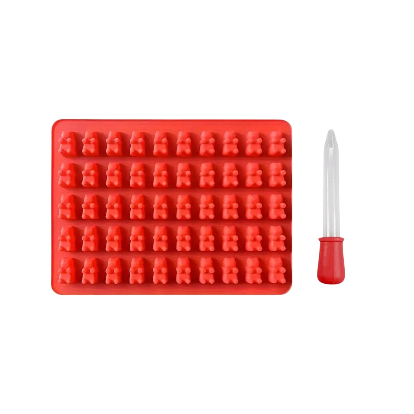 Mini Bear Silicone Mould Tray & Dropper - Assorted Colours