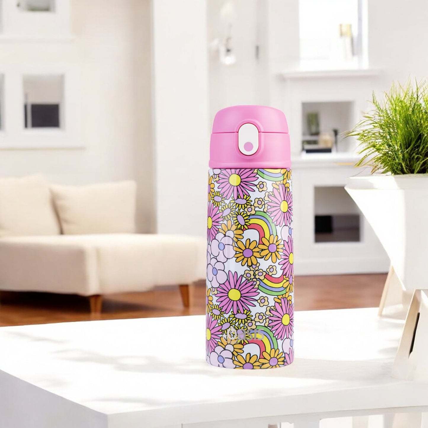 Oasis Kid's 550ml Insulated Drink Bottle w/ Sipper - Flower Power
