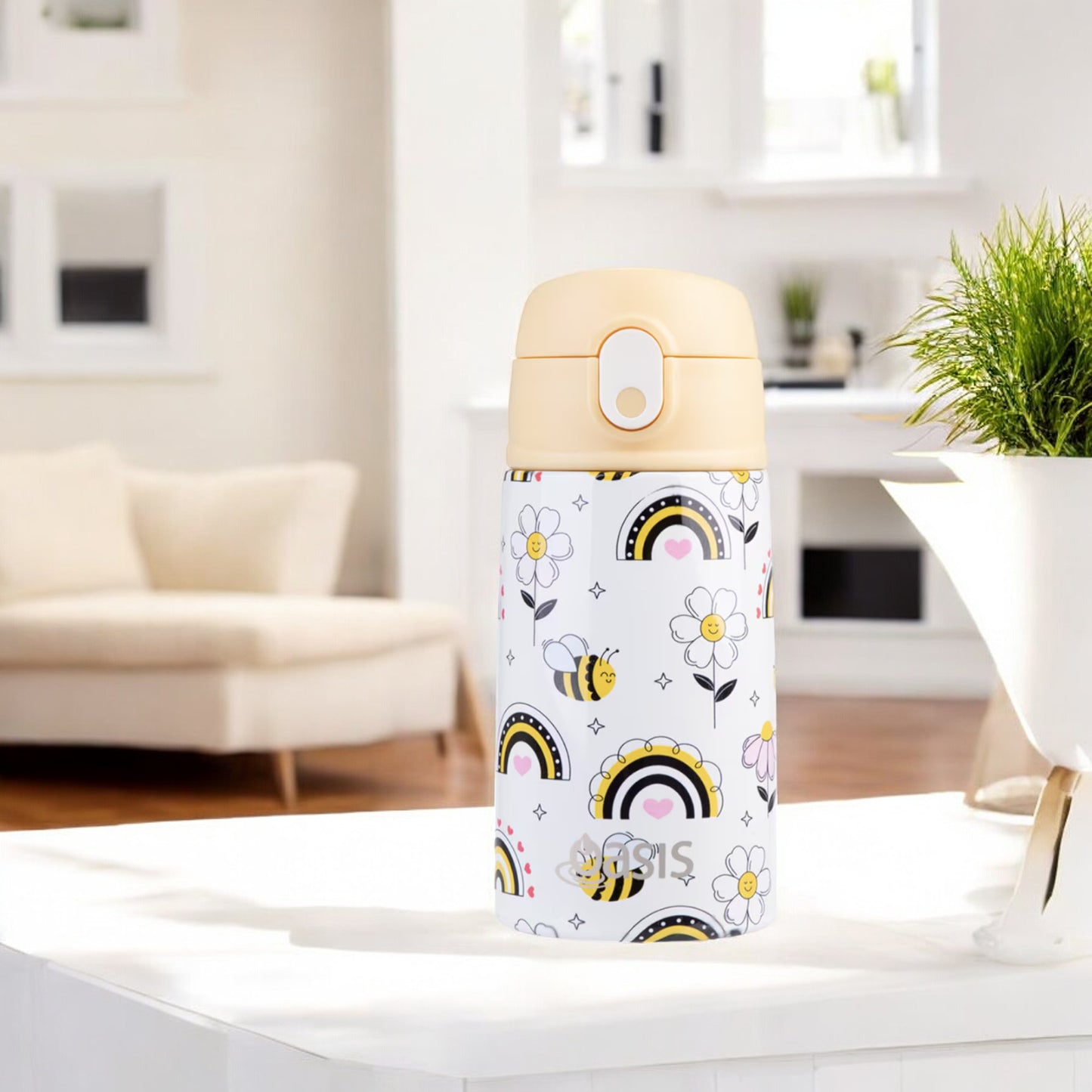 Oasis Kid's 400ml Insulated Drink Bottle w/ Sipper - Busy Bees