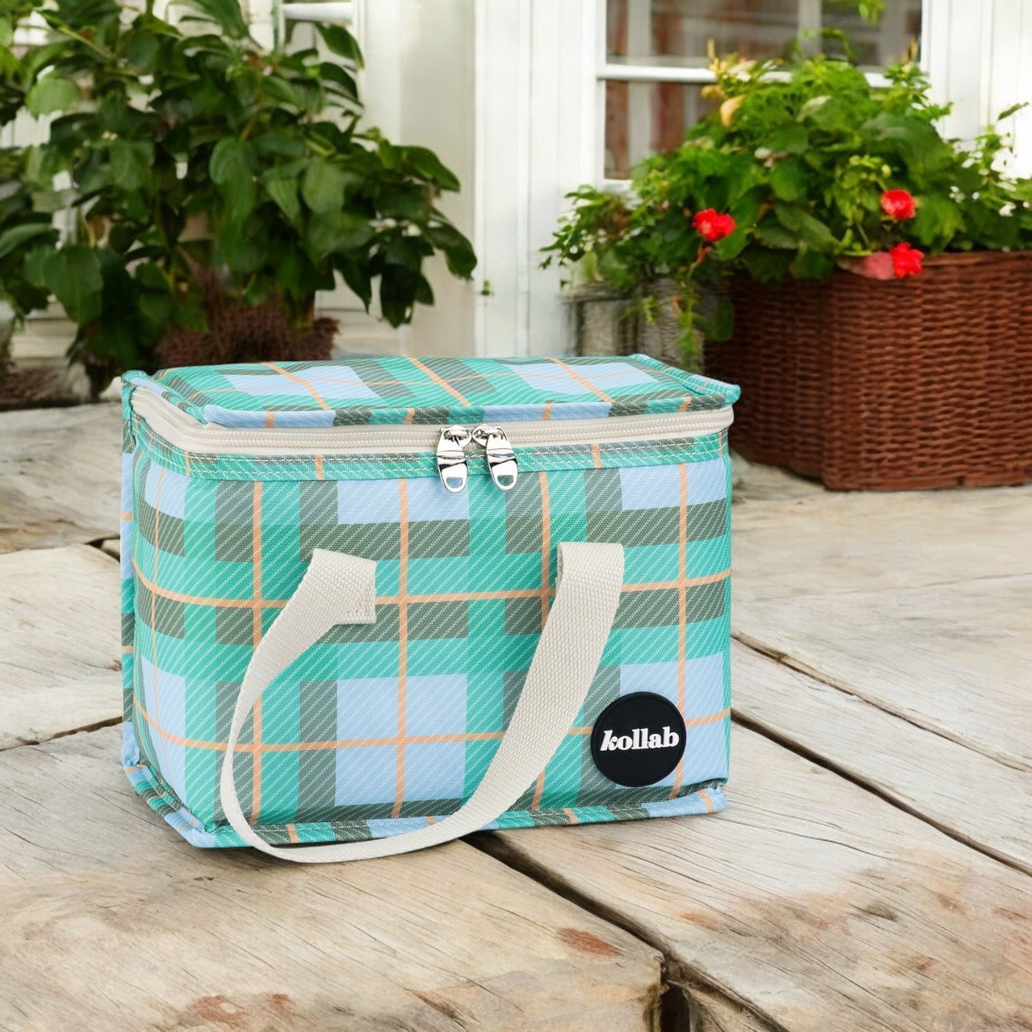 Kollab Insulated Lunch Box Bag - Ocean Check