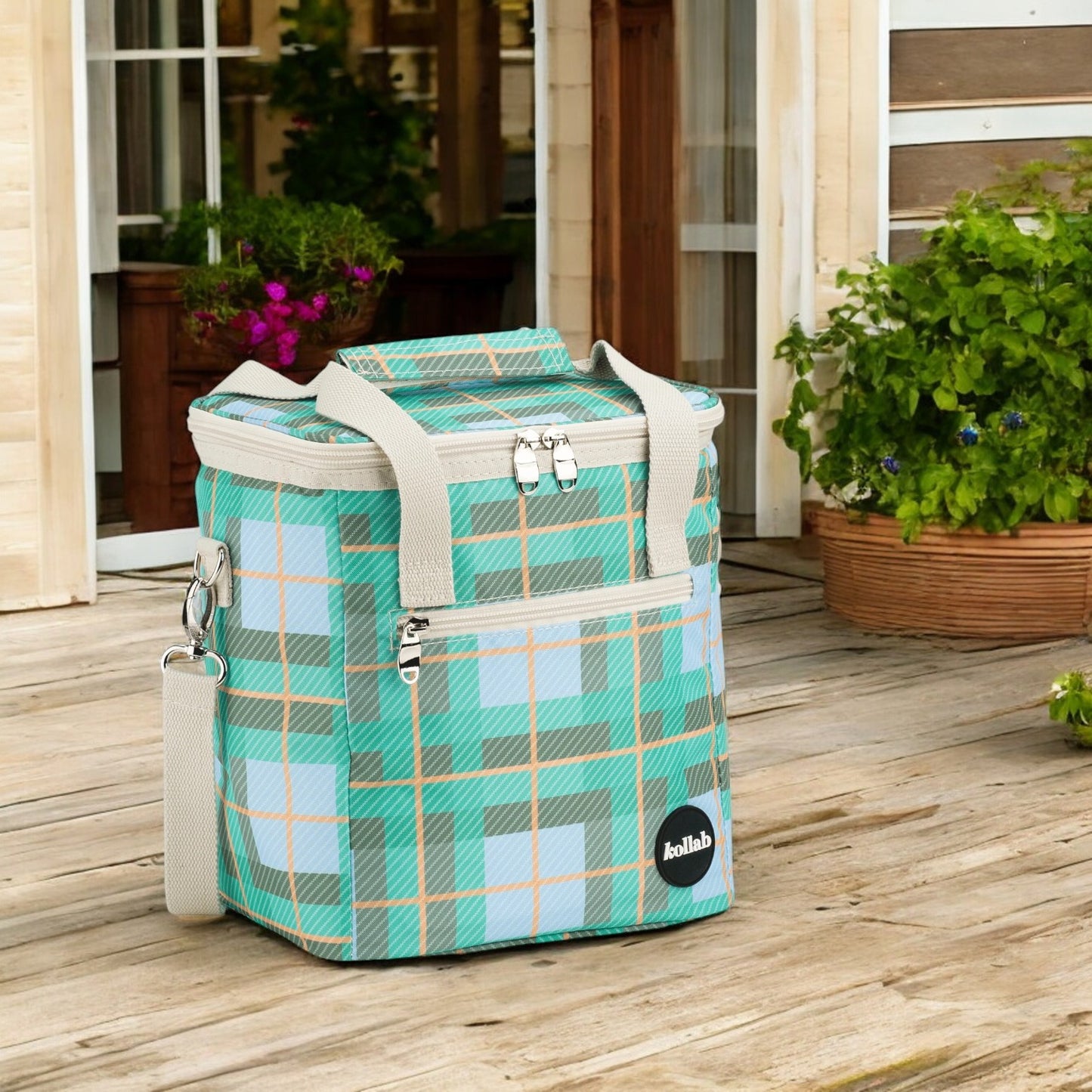 Kollab Mini Insulated Cooler Bag - Ocean Check