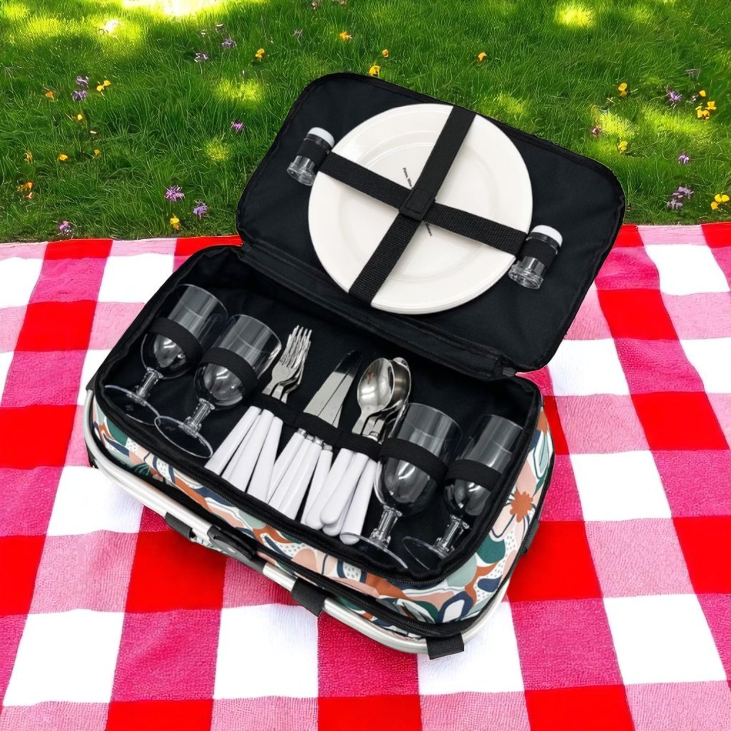 Sachi Insulated Picnic Basket - Desert Floral