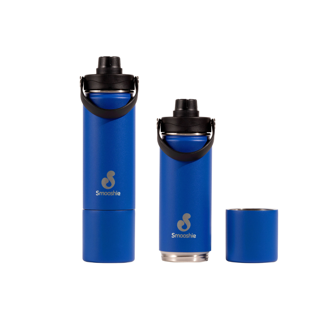 Smooshie 500ml Insulated Drink Bottle & Snack Cup - Assorted Colours