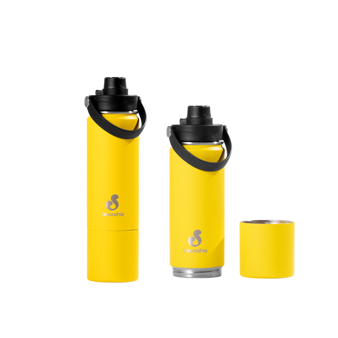 Smooshie 500ml Insulated Drink Bottle & Snack Cup - Assorted Colours